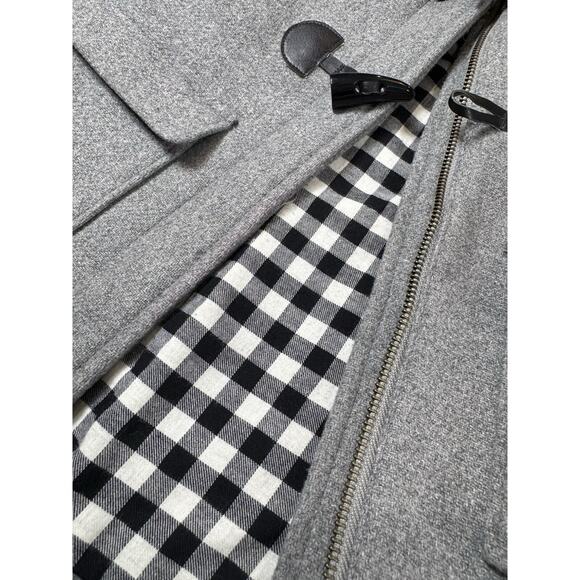 Baby Gap Toddler Coat Gray Wool Blend Hooded Toggle Jacket Plaid Lining 4T - Picture 13 of 15